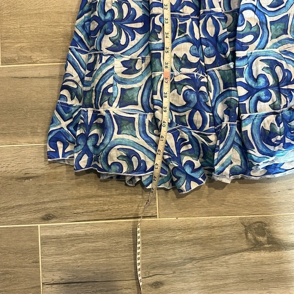 St.Barth Marina Dress Women’s 100% Linen Tiered Skirt/Strapless Dress Sz S/M - Picture 6 of 6
